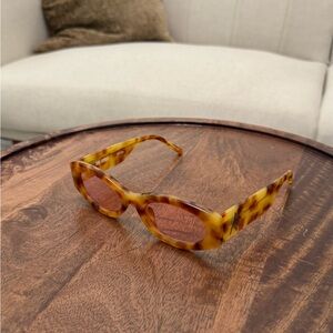 Attico x Linda Farrow Tortoise Shell Sunglasses with Pink Lenses